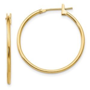 14k Yellow Gold Madi K Children's Kids Girls Jewelry 1mm Hoop Earrings